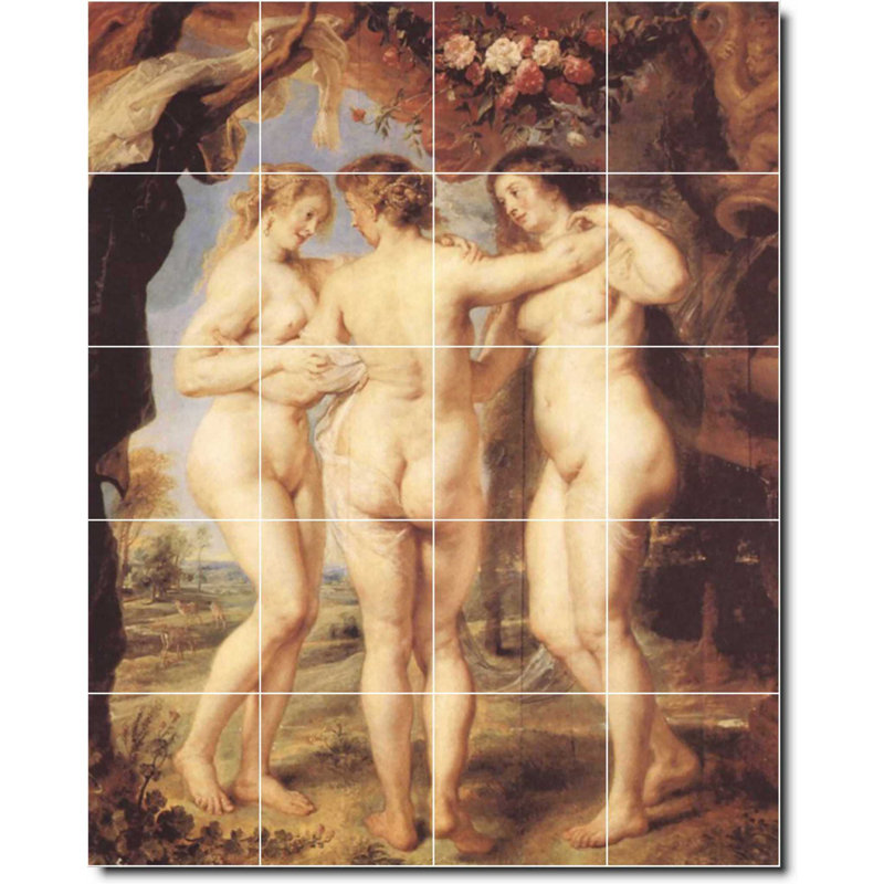 Carreau de peinture murale 32 po x 40 po 8 po x 8 po, Peter Rubens, peinture nue W07734