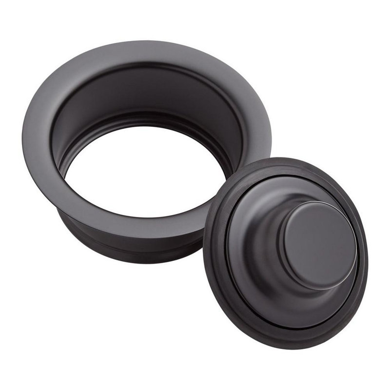Kitchen Disposer Flange & Stopper- 3.5", Matte Black