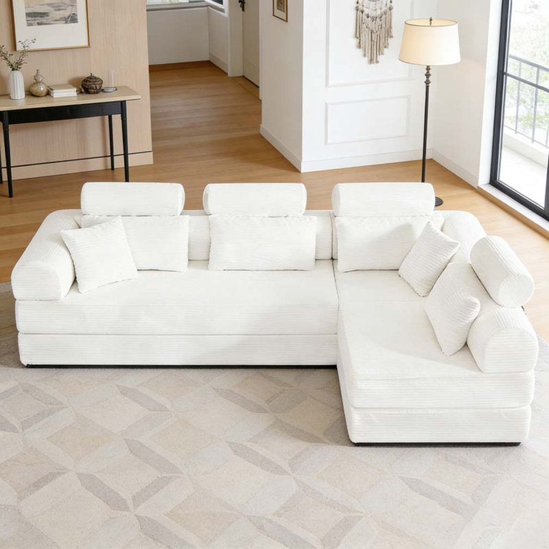 Canapé modulaire en L, Beige