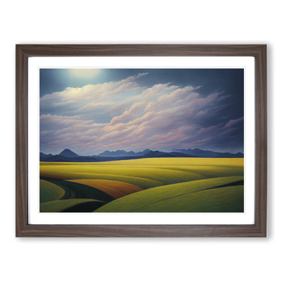 Spring Meadow Landscape View - Framed Print