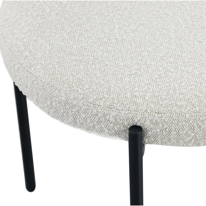 Chaise d'appoint Sherwood, Crème Boucle, Noir mat