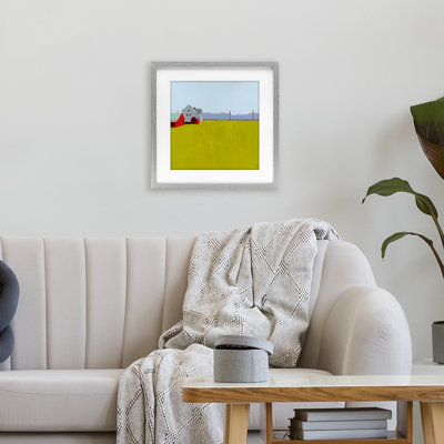 Farmhouse & Shed Landscape Framed Print Under Glass, design by Ruth LaGue