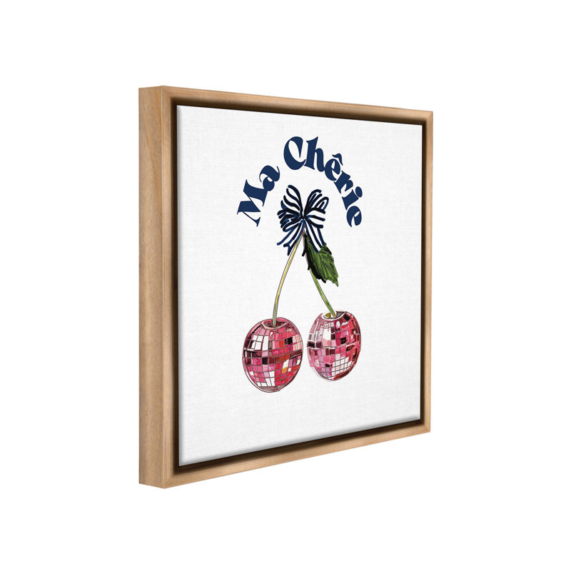 «Ma Cherie French Expression Floater Frame» par Amelia Noyes sur toile, Cadre flottant orme Montalcino, H 18 po x l 18 po
