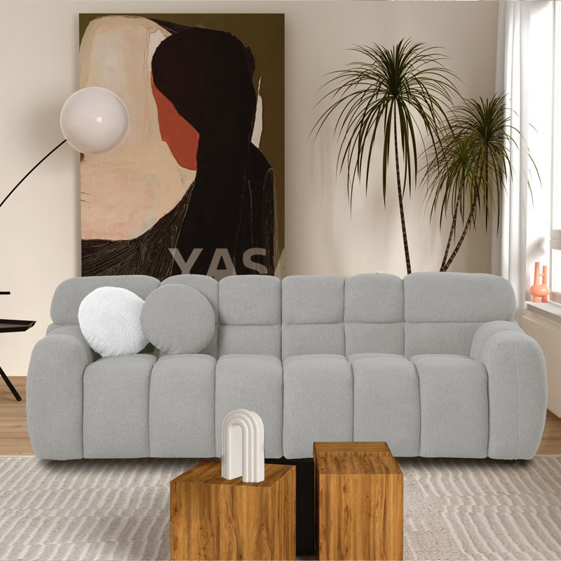 Canapé Kieayla de 86,61 po Boucle, Gris