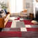 Allyne Geometric Red/Gray Area Rug