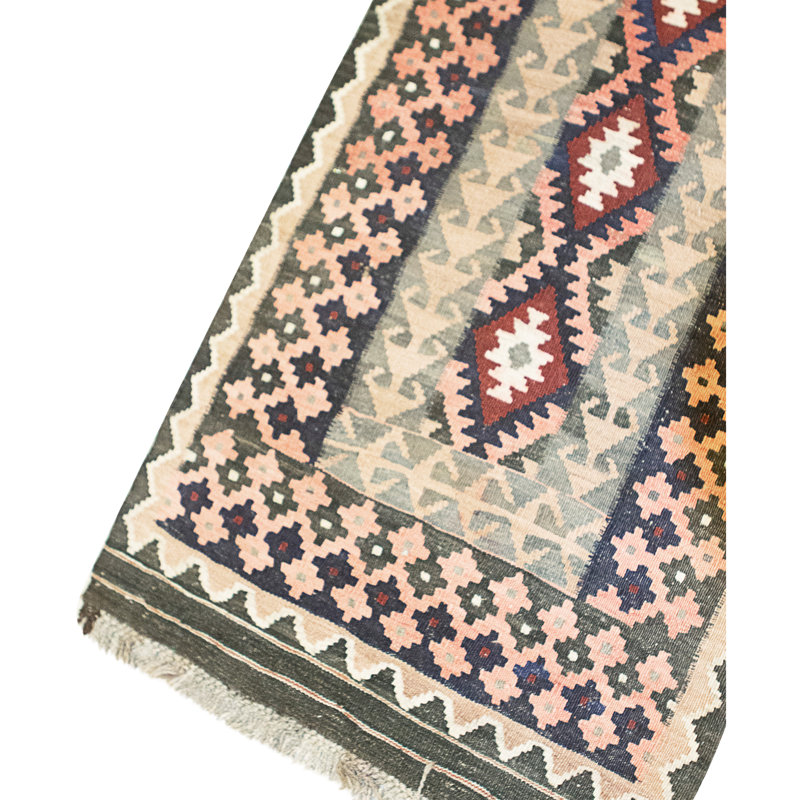 Hand Knotted Wool Area Rug in Multi