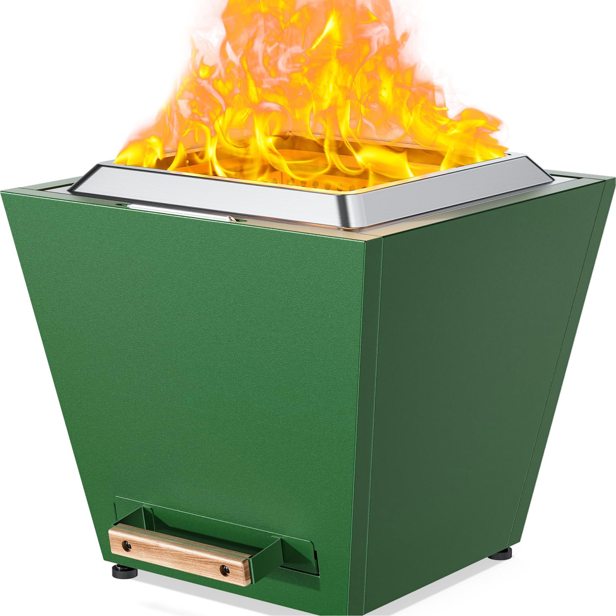 Latitude Run® 20 Inch Smokeless Fireplace, Portable. Stainless Steel