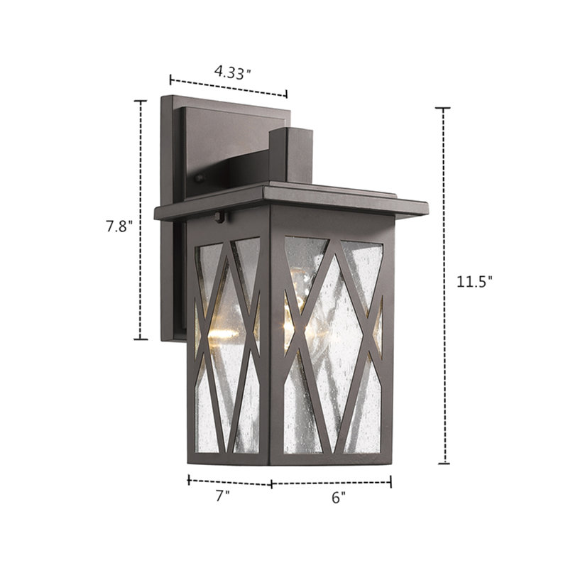 Dunphy Aluminum Wall Light, Rubbed Bronze, 11.5" H x 6" W x 7" D