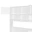 Lit plateforme simple avec bureau, armoire, armoires, tiroirs et tablettes, blanc