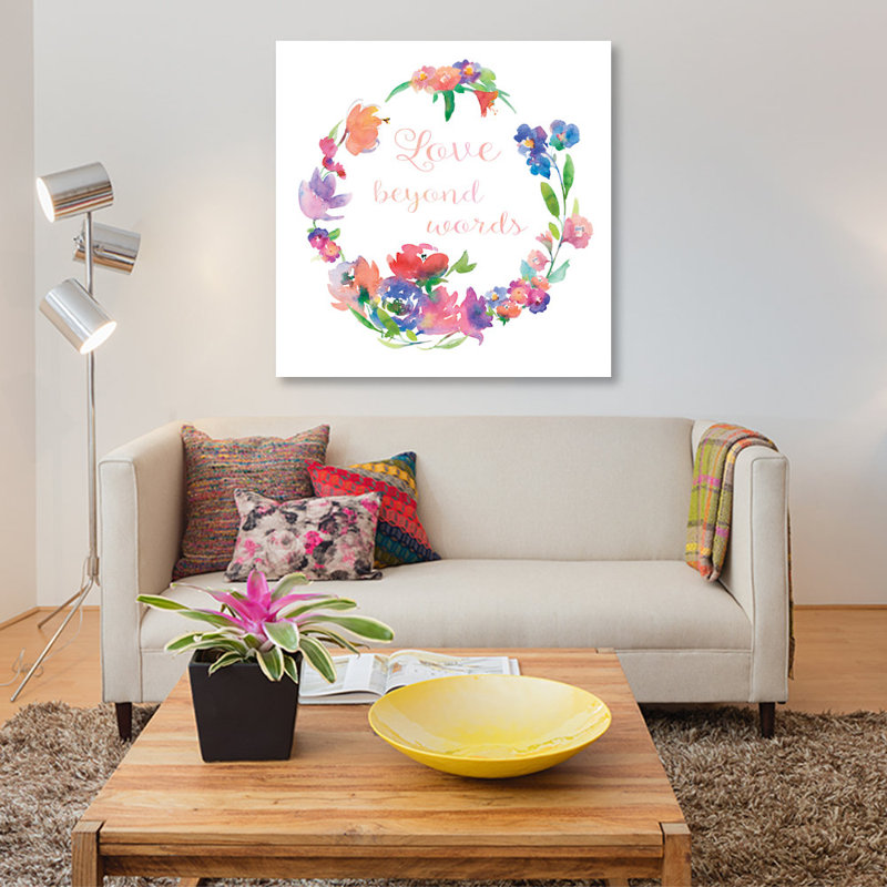 «Love Beyond Words», impression sur toile, H 26 po x l 26 po x P 1,5 po, Toile tendue, Pas de tapis