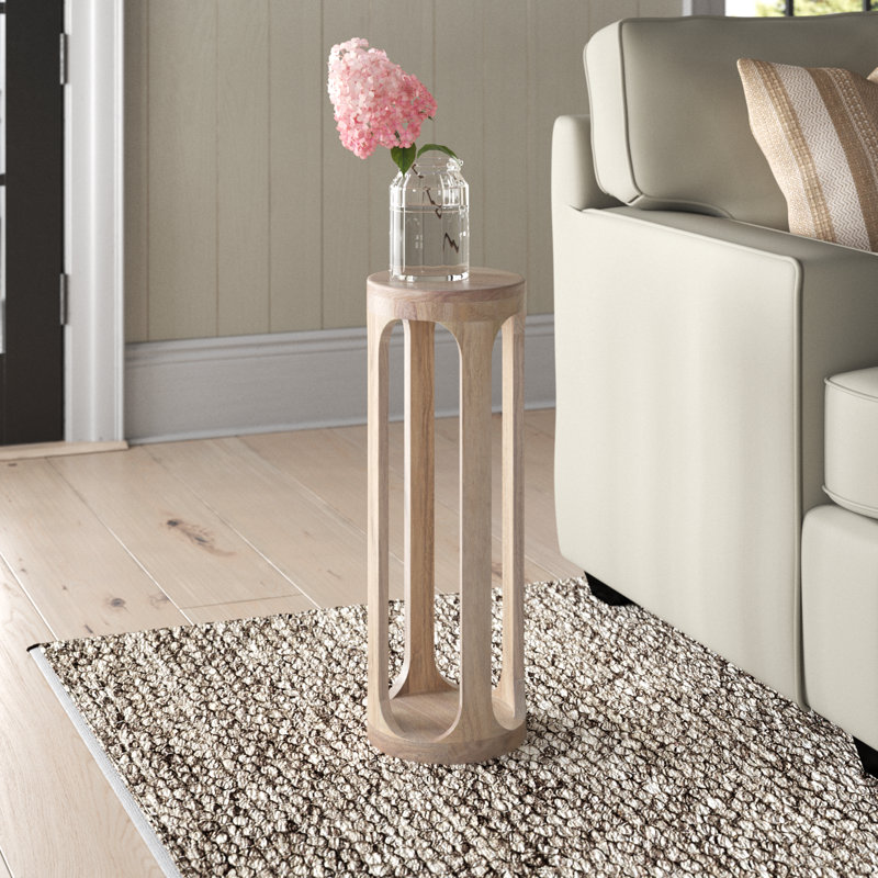 Chewelah Solid Wood End Table, White, 23" H x 8" W x 8" D