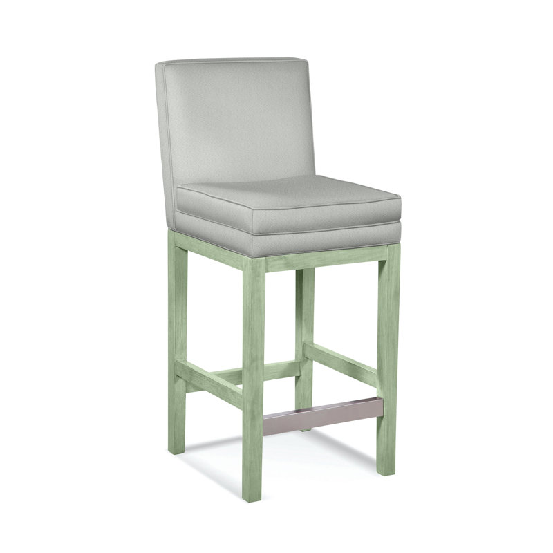 Upholstered Stool, Gray Sugar Performance; 0863-84, Celery Finish