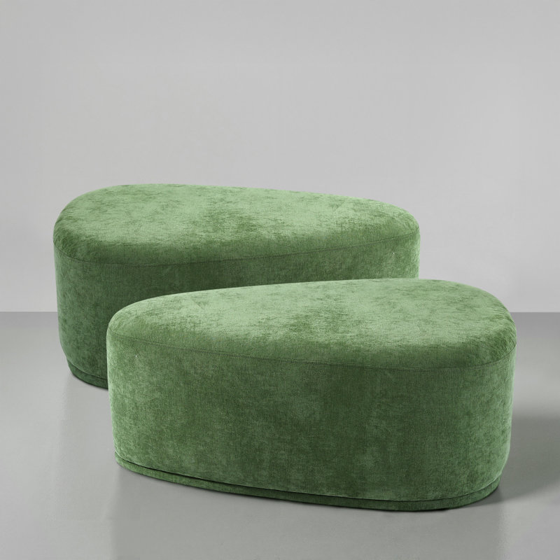 Repose-pieds carré à compression Caras vert sans assemblage requis (ensemble de 2), Vert