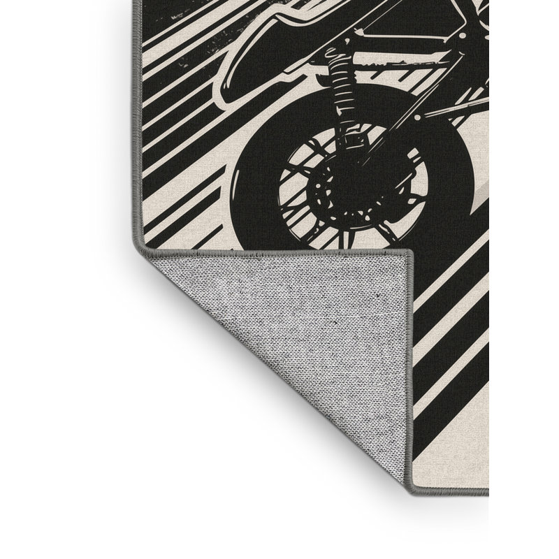 Tapis géométrique rétro brun et gris lavable à la machine, 2x5
