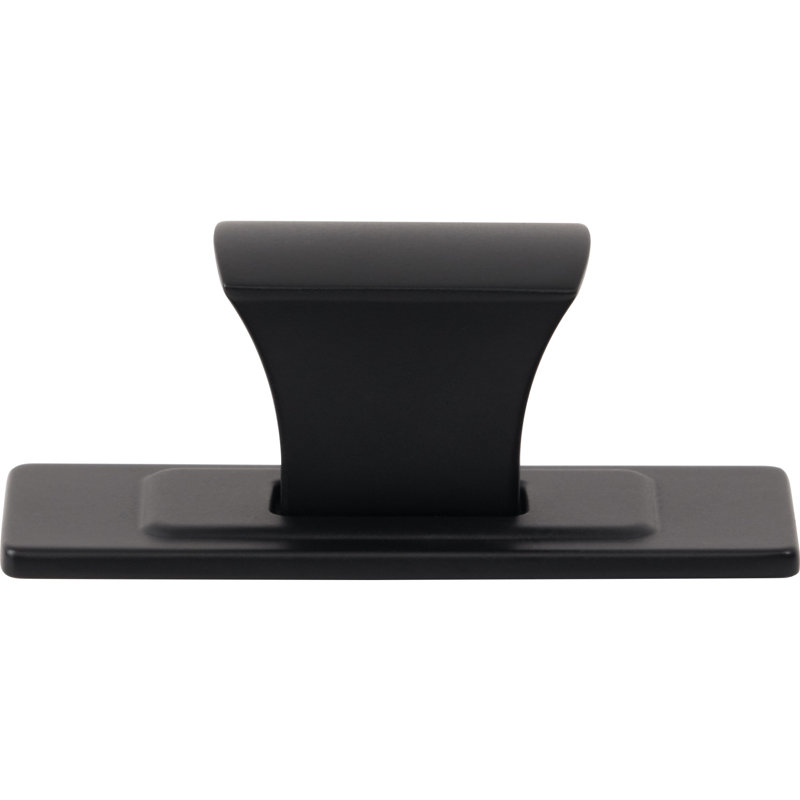 Matte Black Modern Rectangular Cabinet Knob with Mounting Hardware