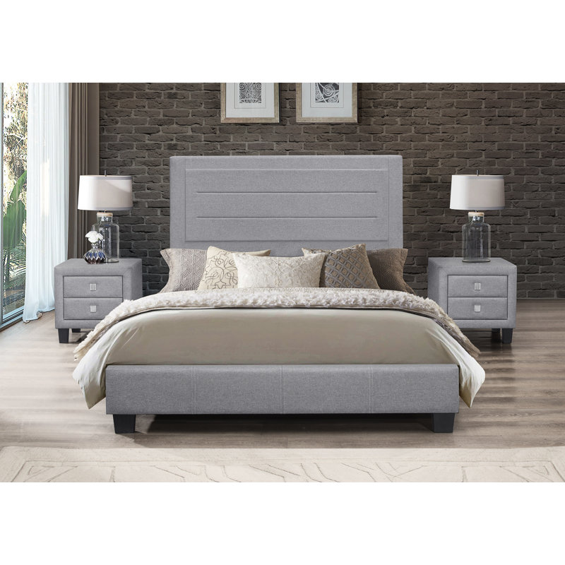 Reinhild Upholstered Bed, Queen, Gray