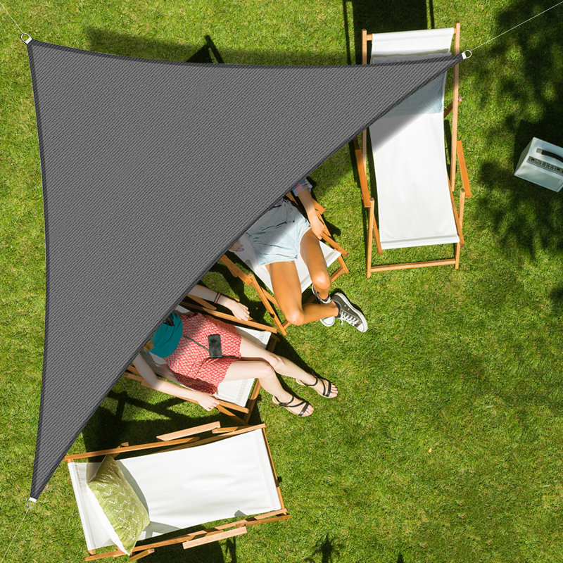 LOVE STORY Custom Size Triangle Shade Sail, 5'x7'x8.6', Dark Gray