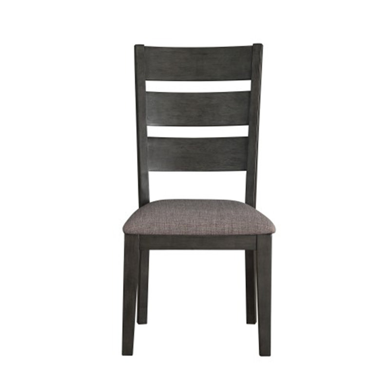 Ensemble de 2 chaises d'appoint transitionnelles avec cadre en bois et siège rembourré en tissu au look neutre
