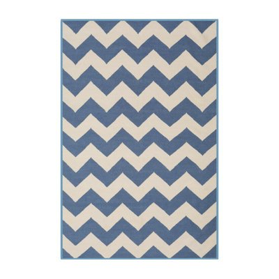 Tapis bleu/beige contemporain