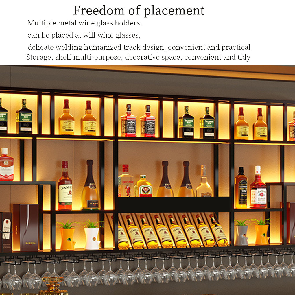 L Wall-hanging Wine Rhythm Wall Mounted Wine Rack Metal Frame ...