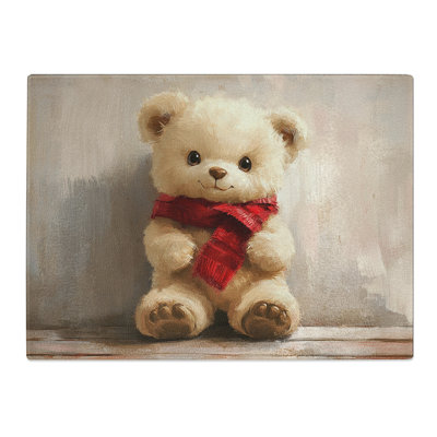 Teddy Bear  Glass Chopping Board