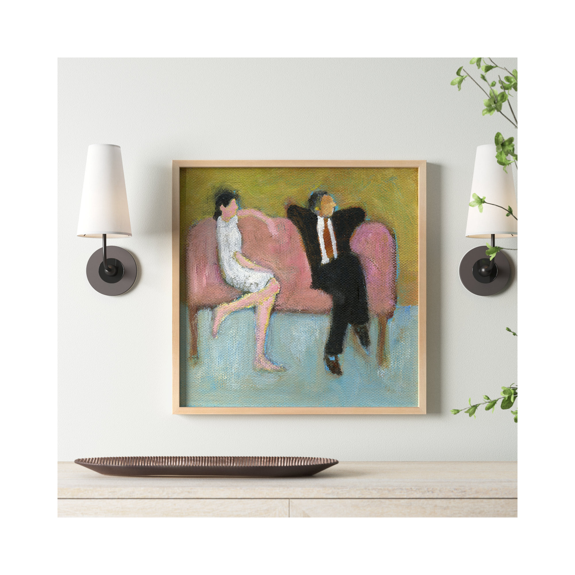 The Pink Couch by Simon Schneiderman, Brown, 24" H x 24" W x 1.25" D