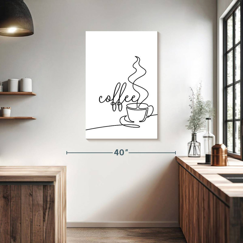 Coffee Cup Typography, 39" H x 26" W