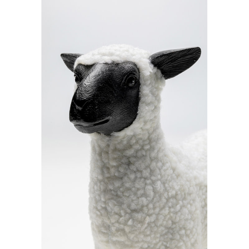 White Happy Sheep Wool Figurine