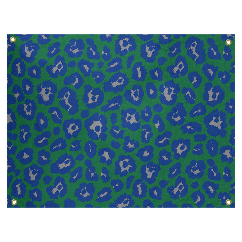 Tapisserie de football en polyester Seattle, H 59 po x l 80 po, Vert / bleu / argent