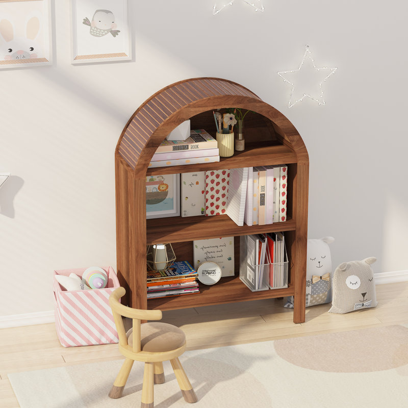 Gadskin 43.3" Arched Kids Bookcase, Brown