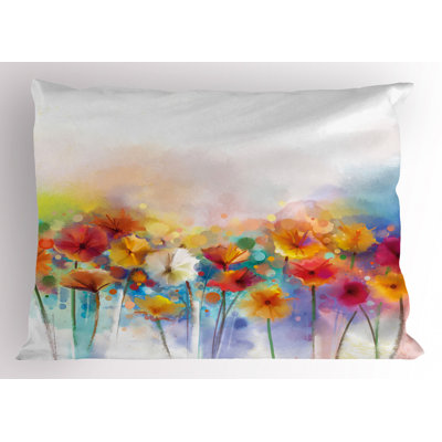 Flower Polyester Floral Sham Set
