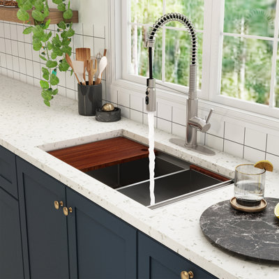 CASAINC 32'' L X 19'' W Single Bowl Stainless Steel Undermount Kitchen Sink With Faucet