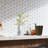 Natural 12.01 in. x 11.74 in. Geometric Polished Marble Mosaic Tile