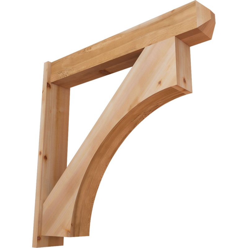 Persienne en bois rustique Westlake Craftsman, P 44 po x H 44 po, Cèdre rouge occidental l 7 1/2 po (lisse)