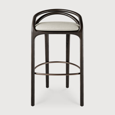 Morpho Upholstered Counter Stool with Solid Wood Frame
