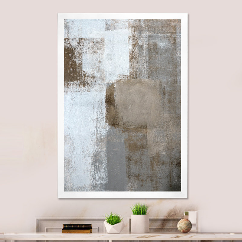 «Gray Meets Brown Abstract Art II», reproduction d'art sur toile
