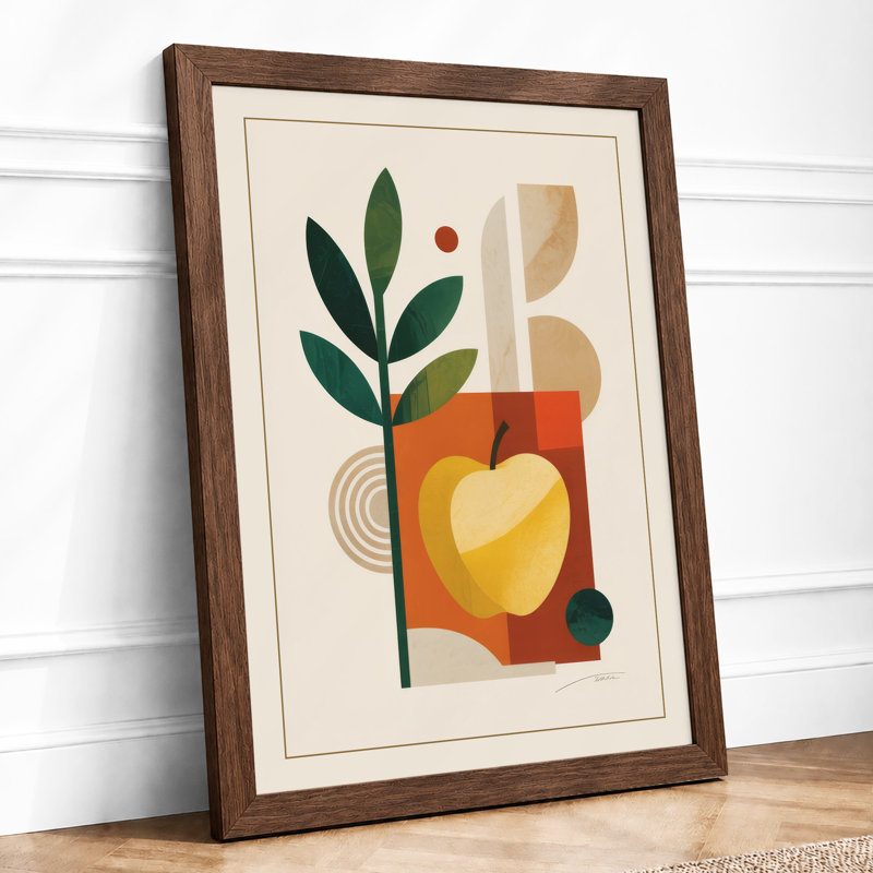 Constructivist Still Life Art Deco 1 Piece Single Picture Frame Wall Art, A4 - 29.7 x 21.0 cm, Walnut