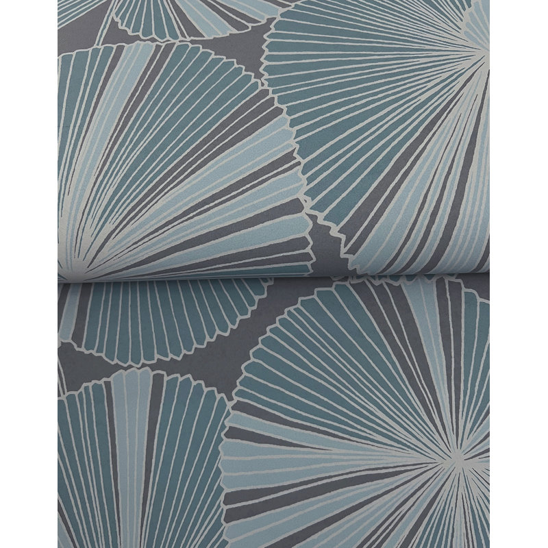 Papier peint Layered Spa Lily Pads, Bleu