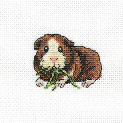 Kit de point de croix compté miniature Larky Lucky Guinea Pig de RTO H258