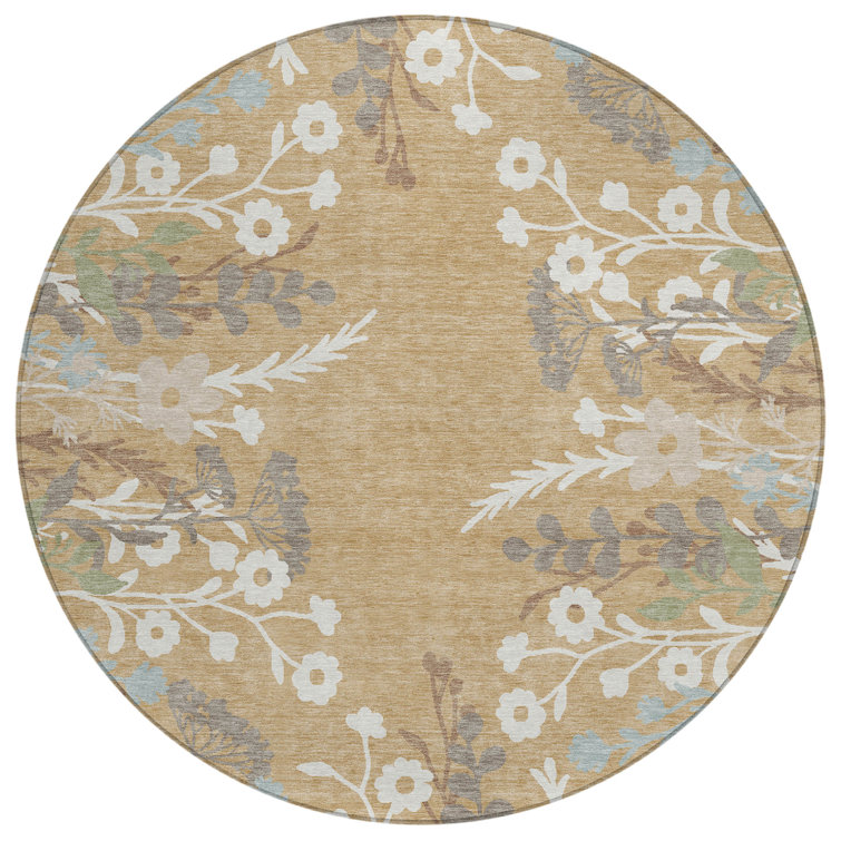 Machine Washable Indoor/Outdoor Bourkelands ACN2334 Floral Rug