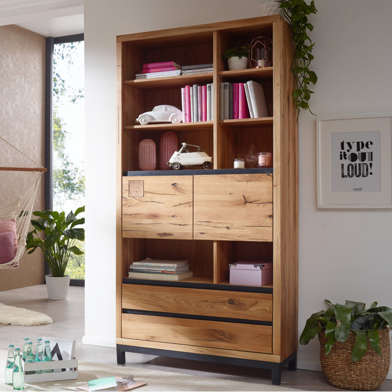 Villanders 200cm H x 100cm W Standard Bookcase, Natural