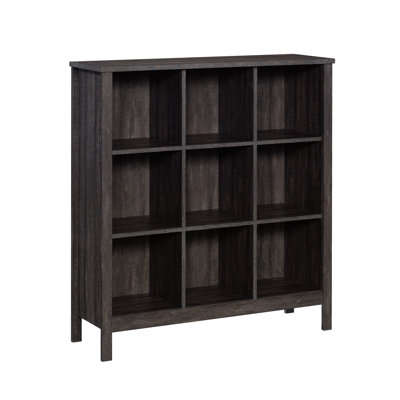 Engineered Wood Transitional Bookcase With 9-Cube, Black