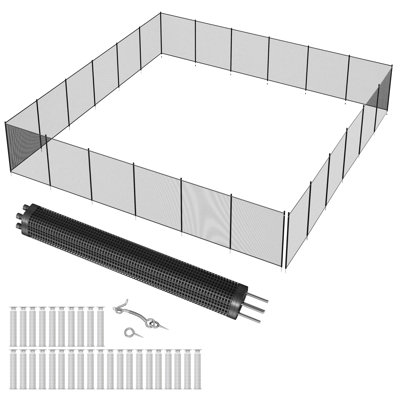 4x72Ft Mesh Pool Safety Fence, DIY Weatherproof Pool Fencing with Stainless Steel Tubes, Removable Swimming Pool Fence for Kids & Pets, Inground and Above Ground