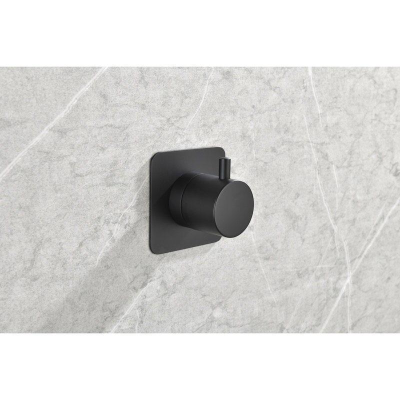 3/4" Cast Metal Volume Control Shower Valve - Matt Black, Brass Handle, Adjustable, Corrosion & Rust , Simple Installation Method Adjustable In Black , Rust, Straightforward Setup