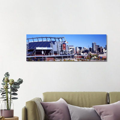 Stadium in a City, Sports Authority Field at Mile High, Denver, Denver County, Colorado, USA 1 Piece Wrapped Canvas Panoramic Wall Art