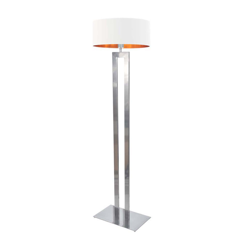 Sallee 162cm Traditional Floor Lamp, White, Silver