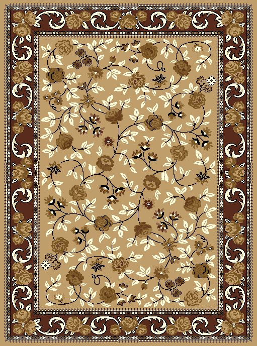 Tapis brun/noir/crème Touffeté à la main Leeman, 8 pi x 11 pi
