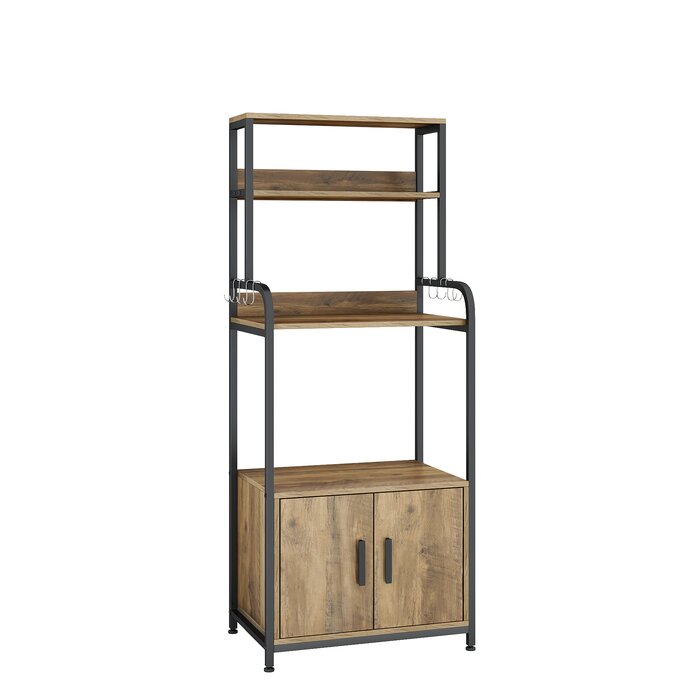 17 Stories Dare 23.6'' Iron Standard Baker's Rack with Microwave ...