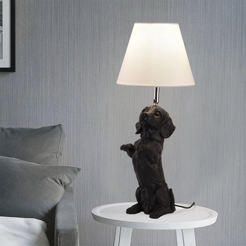 Dachshund Resin Table Lamp, Black