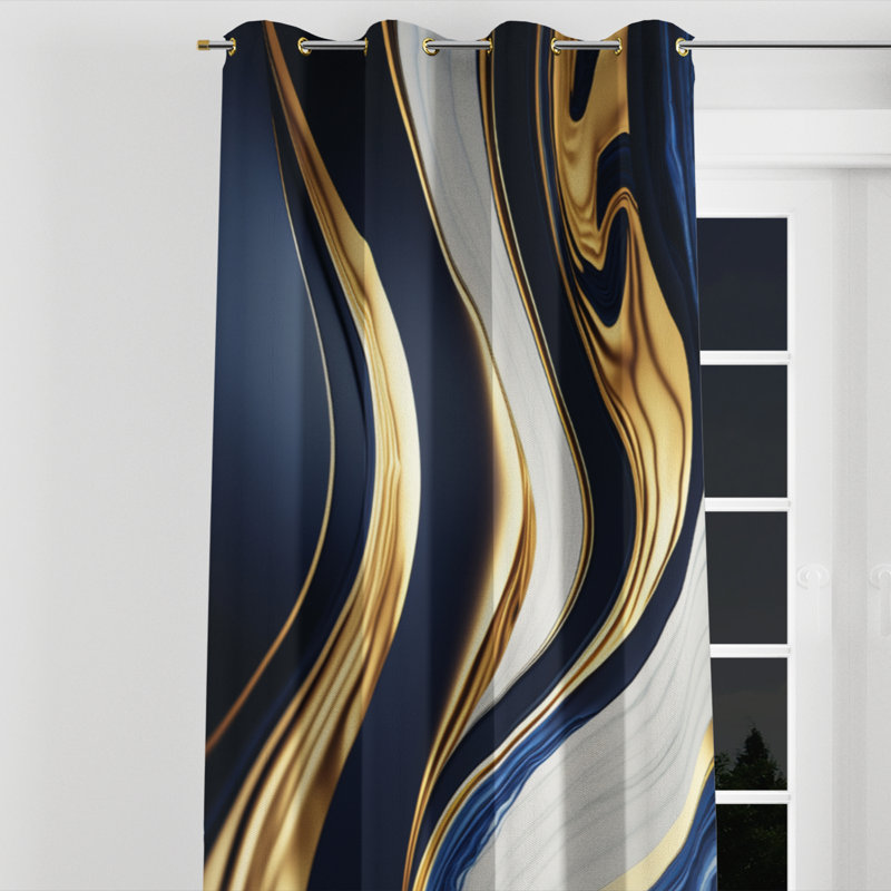 Aurin - Rideau à œillets moderne - Velours obscurcissant - 1 panneau, L 52 po x L 95 po, Œillets dorés